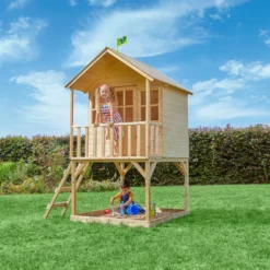 TP Toys 7.5x5 Hill Top Timber Tower Slide Playhouse Assembly Required -Outdoor Garden Shop tp toys 7 5x5 hill top timber tower slide playhouse assembly required5021854803185 01i bq
