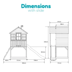 TP Toys 7.5x5 Hill Top Timber Tower Slide Playhouse Assembly Required -Outdoor Garden Shop tp toys 7 5x5 hill top timber tower slide playhouse assembly required5021854803185 02t bq