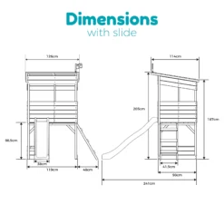 TP Toys 8x7 Tree Top Timber Tower Slide Playhouse Assembly Required -Outdoor Garden Shop tp toys 8x7 tree top timber tower slide playhouse assembly required5021854803543 02t bq