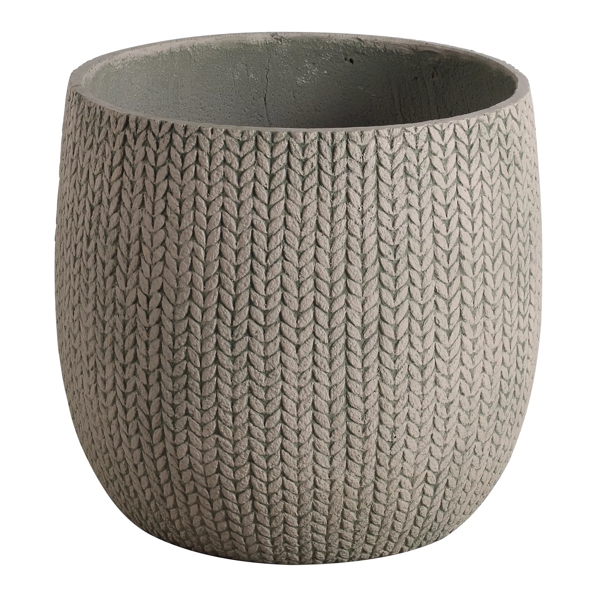 Verve Kulun Beige Knitted Effect Fibreclay Circular Plant Pot (Dia)46cm 3 Verve Kulun Beige Knitted Effect Fibreclay Circular Plant Pot (Dia)46cm