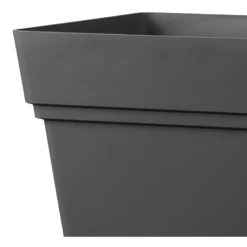 Verve Nurgul Dark Grey Plastic Square Plant Pot (Dia)38cm -Outdoor Garden Shop verve nurgul dark grey plastic square plant pot dia 38cm3663602899891 36c