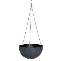 Verve Terrazzo Grey Round Polypropylene (PP) Hanging Basket, 33cm